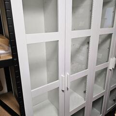 [IKEA/イケア/通販]BRIMNES ブリムネス 収納コンビネーション ガラス扉付き, ホワイトの画像