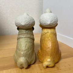 あかねの木彫り　アヒルと犬の画像