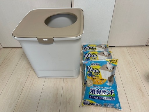 アイリスオーヤマ トイレ 砂 トイレ 上から入る猫トイレ　消臭砂３個セット