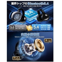 新品　ワイヤレスイヤホン　ディスプレイ付き　最新bluetooth5.4 Hi-Fi 通話可　耳が痛くない 音漏れ抑制 の画像