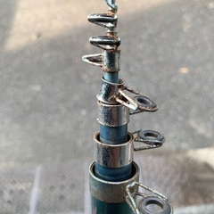 古い釣竿とリールの画像