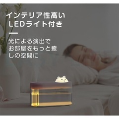 空気加湿器、ダブルスプレー 1L (白)ライト付きの画像