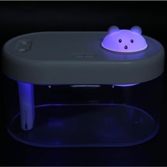空気加湿器、ダブルスプレー 1L (白)ライト付きの画像