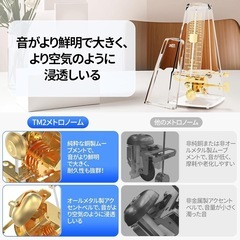 【新品未使用品】TERENCE メトロノーム 振り子式 高精度 メカニカルメトロノーム 楽器演奏用 コンパクト 大音量 メタルコアの画像