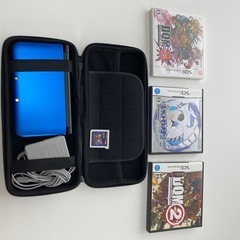 【美品】Newニンテンドー3DS LL ブルー×ブラック 本体 ソフト付きの画像