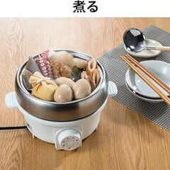 【新品未使用】プチ・プレジール 電気ミニグリル鍋 スチーマー付　日本製の画像