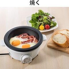 【新品未使用】プチ・プレジール 電気ミニグリル鍋 スチーマー付　日本製の画像