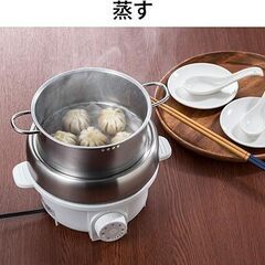【新品未使用】プチ・プレジール 電気ミニグリル鍋 スチーマー付　日本製の画像