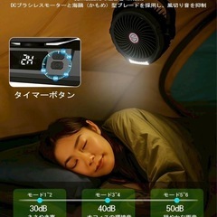 キャンプ 扇風機 40000mAh アウトドア 扇風機 風量4段階調節 超強風力の画像