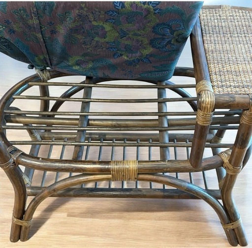 稀少❣️極美品✨籐 ラタン テーブル付きチェア レトロ家具