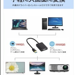 USB HDMI ケーブル 内蔵 ディスプレイアダプタ 5Gbps 高速 伝送の画像