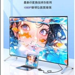 USB HDMI ケーブル 内蔵 ディスプレイアダプタ 5Gbps 高速 伝送の画像