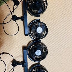 車載扇風機 12V/24V 電動ファン 後部座席用　2個セットの画像