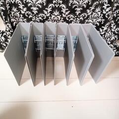 ☆書類の整理にどうぞ☆パイプ式フォイル☆ASKUL☆A4サイズ☆Ａ４タテ☆とじ厚50㎜☆グレー☆６冊セット☆の画像