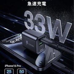 新品 超高速 充電器 2ポートUSB-A USB-C 33W PD GaN+iSonicの画像