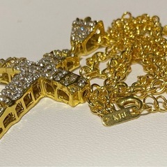 18金 クロスネックレス K18刻印有 金アクセサリー