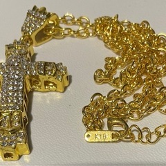 18金 クロスネックレス K18刻印有 金アクセサリーの画像