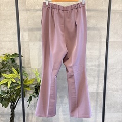 GU ストレッチフレアパンツ M パープル　紫　きれいめ　オフィス　ストレッチの画像