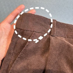 GU ライトコーデュロイタックテーパードパンツ S ブラウン　薄手　レディースの画像