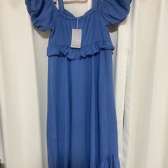 新品 ダブルクローゼット オフショル ワンピース ネイビーの画像