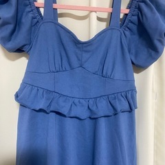 新品 ダブルクローゼット オフショル ワンピース ネイビーの画像
