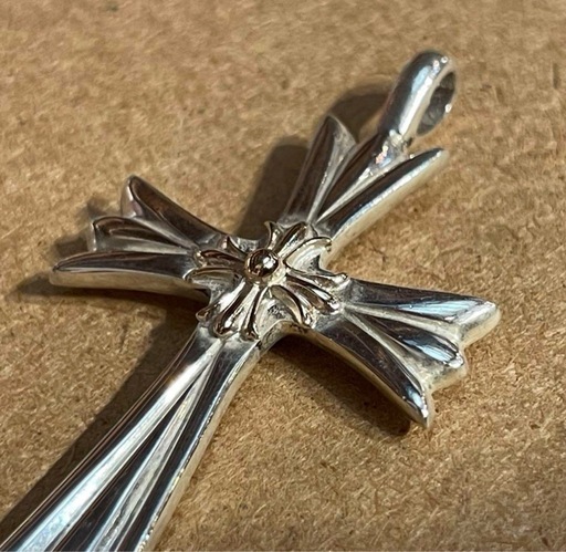 K10×silver925 クロスペンダント　レア