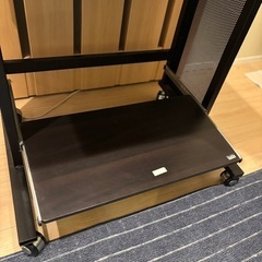 パソコンデスク　机　ダークブラウン　テーブル　プリンター置きの画像