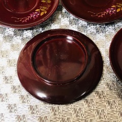 塗の茶托　5枚の画像