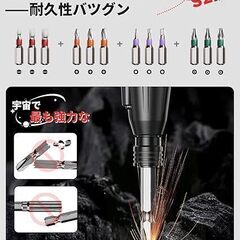 【2025年新スタンダードモデル】 電動ドライバー 小型軽量 Type-C 充電式ドライバー 5V 1800mAh 超硬S2鋼ビツト採用 14本付 正逆転切り替えの画像