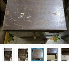 木製5段引き出し ダークブラウン昭和レトロな引き出し多数の棚ですの画像