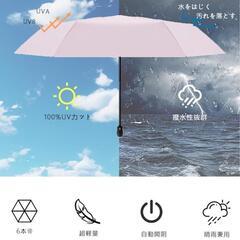 完全遮光・超軽量 ピンク日傘（自動開閉・晴雨兼用）✨️の画像