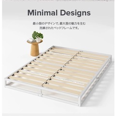 ベッドフレーム　ダブルベッド　スチール　ホワイトの画像