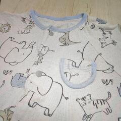 美品　Birthday　バースデー　動物柄　ベビー服　新生児　男の子　カバーオール　ロンパース　50〜70の画像