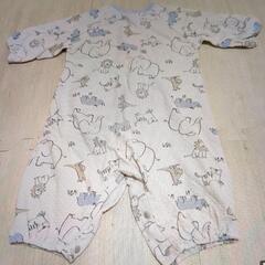 美品　Birthday　バースデー　動物柄　ベビー服　新生児　男の子　カバーオール　ロンパース　50〜70の画像