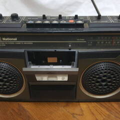 National ナショナル ステレオ ラジカセ RS-4100 ジャンクにて 昭和 レトロ アンティーク オブジェ 修理 ベース 部品取りの画像
