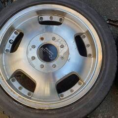 アルミ ホイール 14インチ タイヤ付 14x5J 4穴 PCD100/114.3 オフセット+42 ハブ径70mmくらい 155/55 R14 75Hの画像