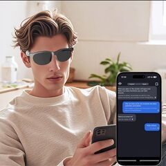 リアルタイムAI110カ国翻訳メガネ ワイヤレスヘッドホン防水Bluetoothの画像