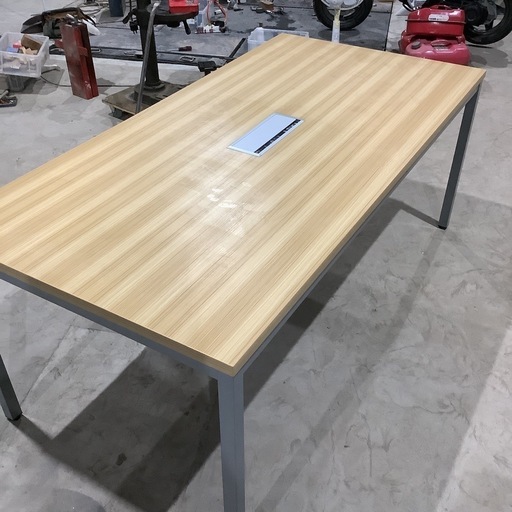 【常滑市・引き取り限定】中古品　会議用テーブル×３ 楽天市場】【中古】会議テーブル 折りたたみ 木目調 幅1800×奥行