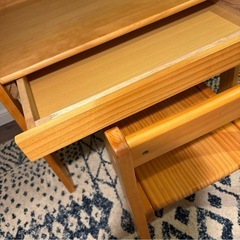 ニトリ　木製　キッズテーブル椅子セットの画像