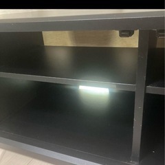 早期引き取り希望！黒い木製テレビボード ガラス扉付きの画像
