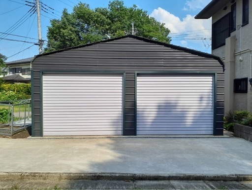 電気シャッター/勝手口付き アメリカンガレージ 運搬込 アメリカンガレージ 電動シャッター勝手口付き