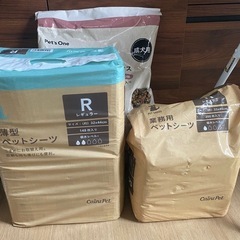 ペット用品　エサ　ペットシーツ　ゴミ袋の画像