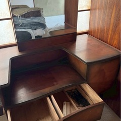 8/13まで！ 値下げ交渉ok! 早い者勝ち！ ドレッサー 家具 鏡 鏡台 和風 昭和 レトロ アンティークの画像