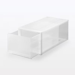 無印良品 ポリプロピレン 衣装ケース 大 約幅４０×奥行６５×高さ３０ｃｍ　2個で500円の画像