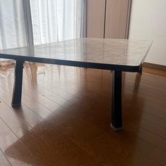 レトロ　花柄天板 木製 折りたたみテーブル 座卓 ちゃぶ台の画像