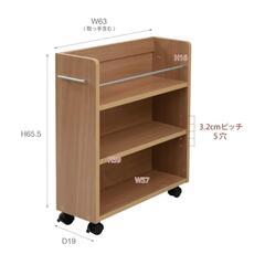 78t JKプラン クローゼット 収納 ラック 本棚 2個セット 幅19 奥行58 キャスター付き ワゴン SGT-0128-WH ホワイトy080801t の画像