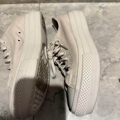 【美品】コンバース オールスター 厚底 24cm ベージュの画像