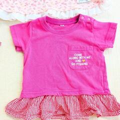 ベビー服 トップス 4点　セット ピンク　Tシャツ　80 赤ちゃん　夏　半袖の画像