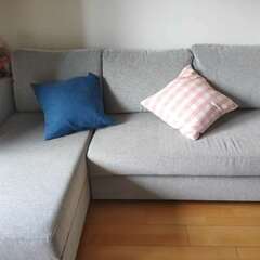 幅 210cm カウチソファベッド (ノアーク  GY) ニトリの画像