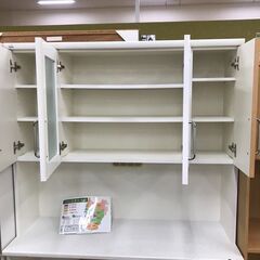 ［ジャングルジャングル広陵店］　家具　キッチンボード　ナチュラル×ホワイト　4枚扉　食器棚　☆ジモティー特別価格☆の画像